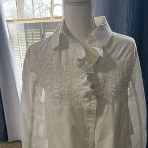 We The Free Ivory Ruched Blouse